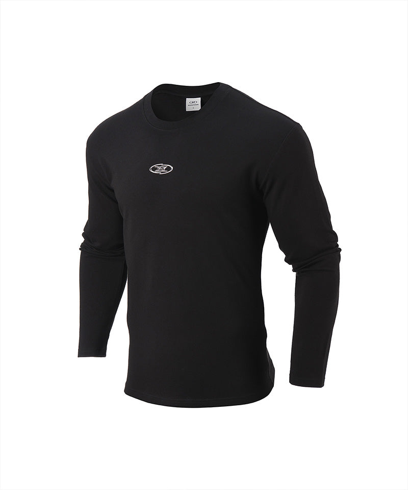 【予約販売：ご注文より1～3週間後に発送予定】SILVER B LOGO MUSCLE FIT LONG SLEEVE [BLACK]