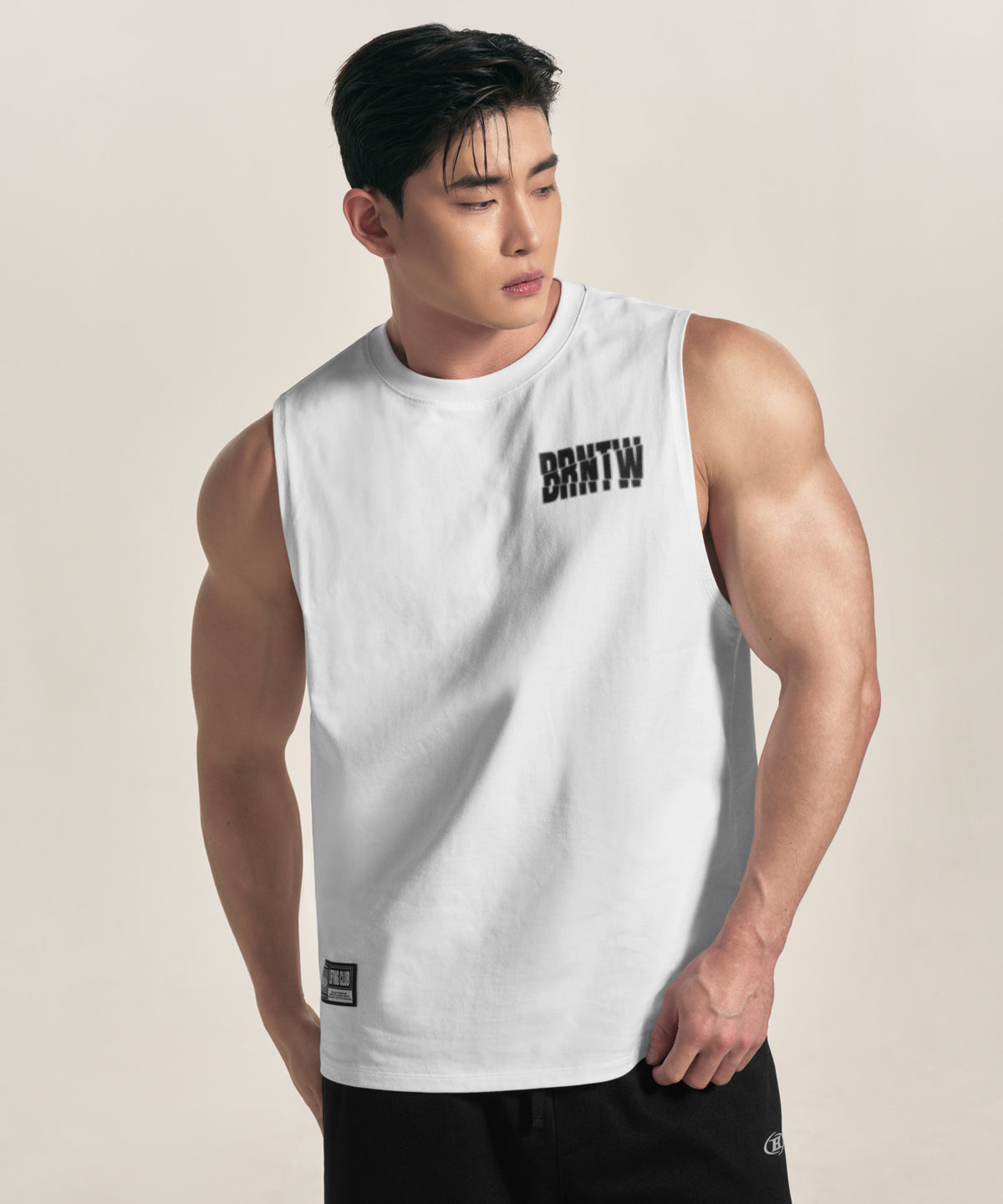 【韓国限定】BRNTW HALFTONE SLEEVELESS [WHITE]