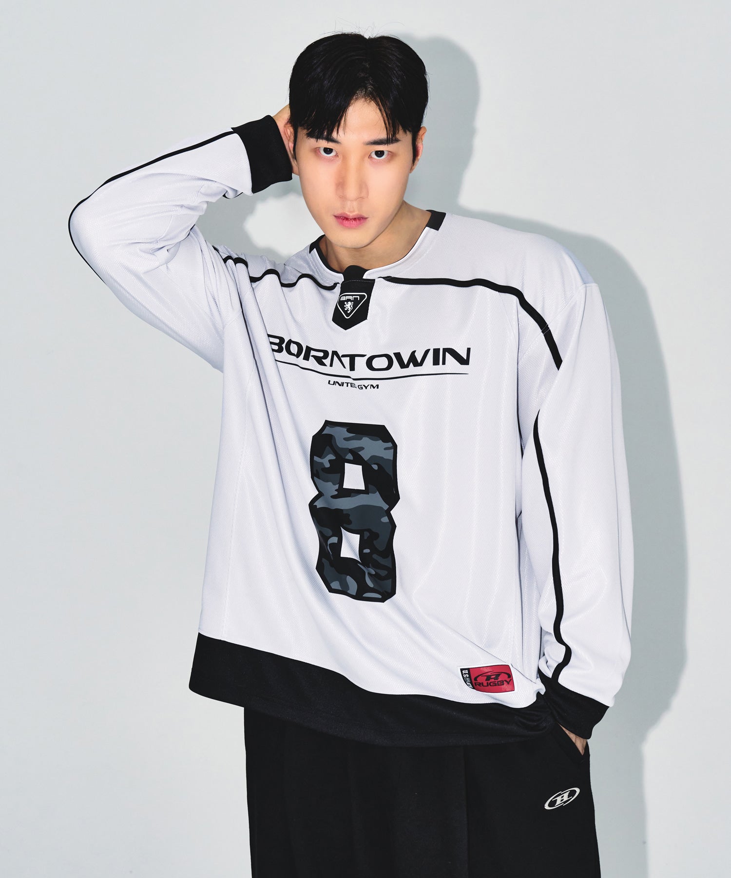 【予約販売：ご注文より1～3週間後に発送予定】LINE TAPING RUGBY LONG SLEEVE [SILVER]