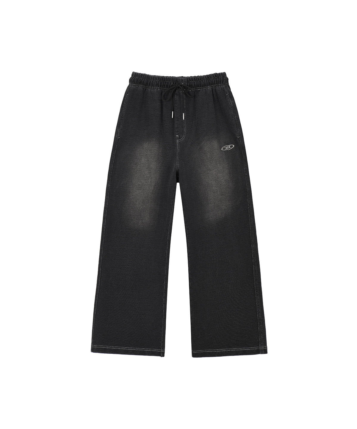 【予約販売：ご注文より1～3週間後に発送予定】DENIM LIKE SWEAT PANTS [BLACK DENIM]