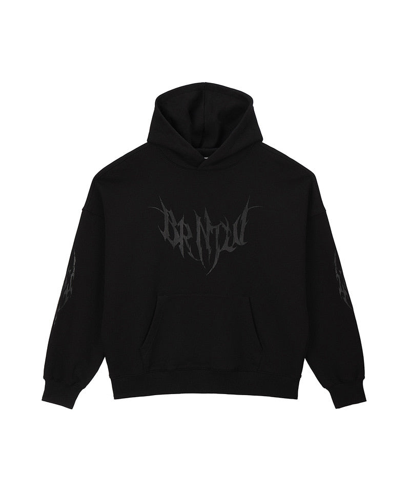 【予約販売：ご注文より1～3週間後に発送予定】TRIBAL EXTRA FIT HOODIE [BLACK]