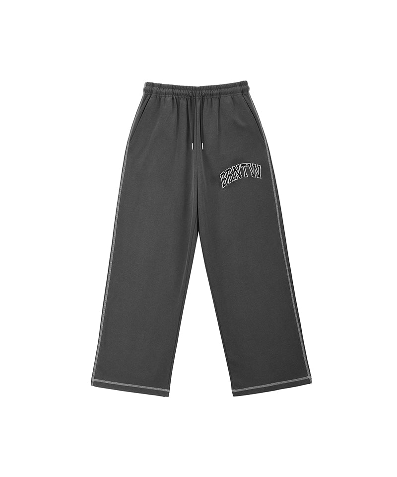 【韓国限定】W PIGMENT DYEING SEMI WIDE PANTS [CHARCOAL]