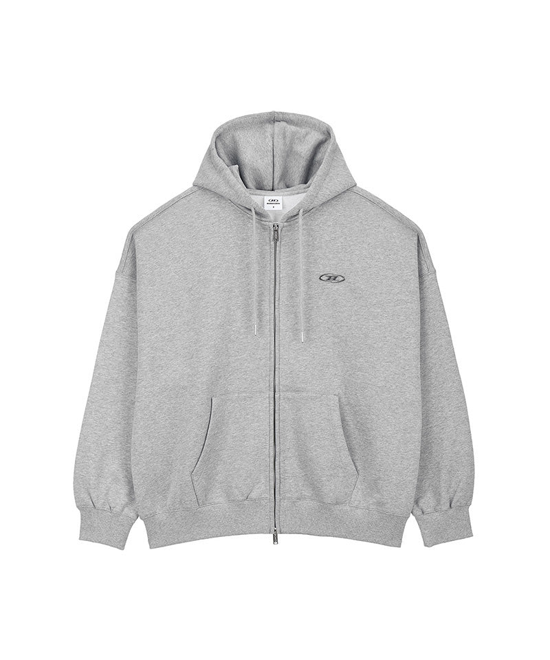 【予約販売：ご注文より1～3週間後に発送予定】CHROME B HOODIE ZIP-UP [MELANGE GREY]