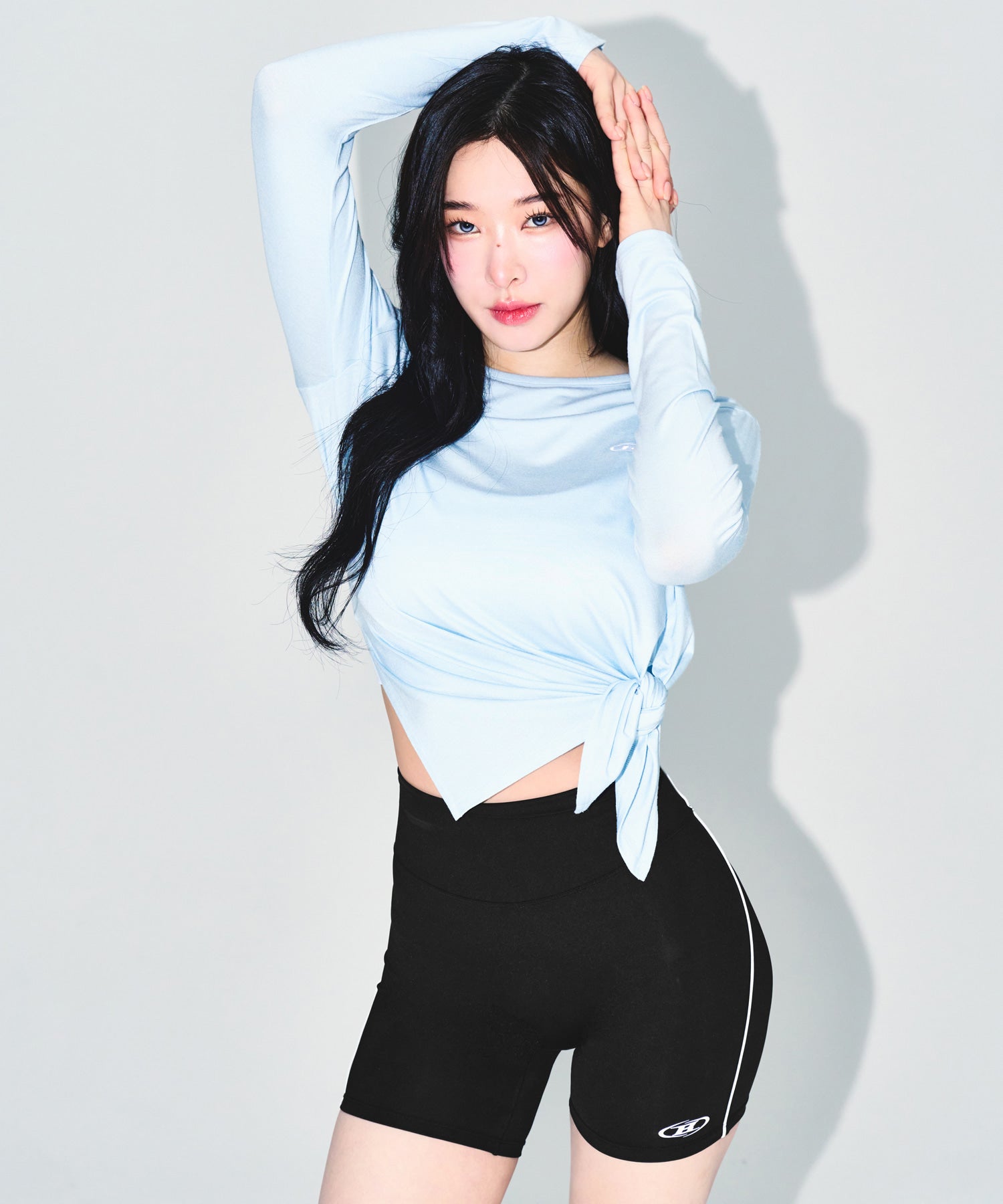 【予約販売：ご注文より1～3週間後に発送予定】W MODAL TIE LONG SLEEVE [SKY BLUE]