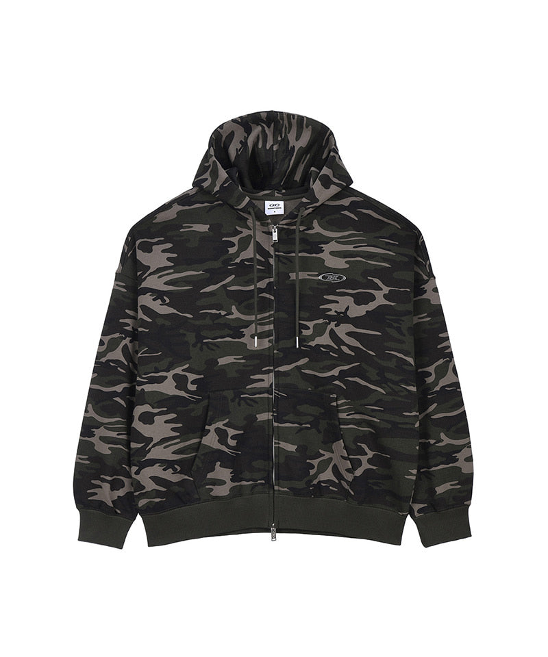 【予約販売：ご注文より1～3週間後に発送予定】CHROME B HOODIE ZIP-UP [CAMO]