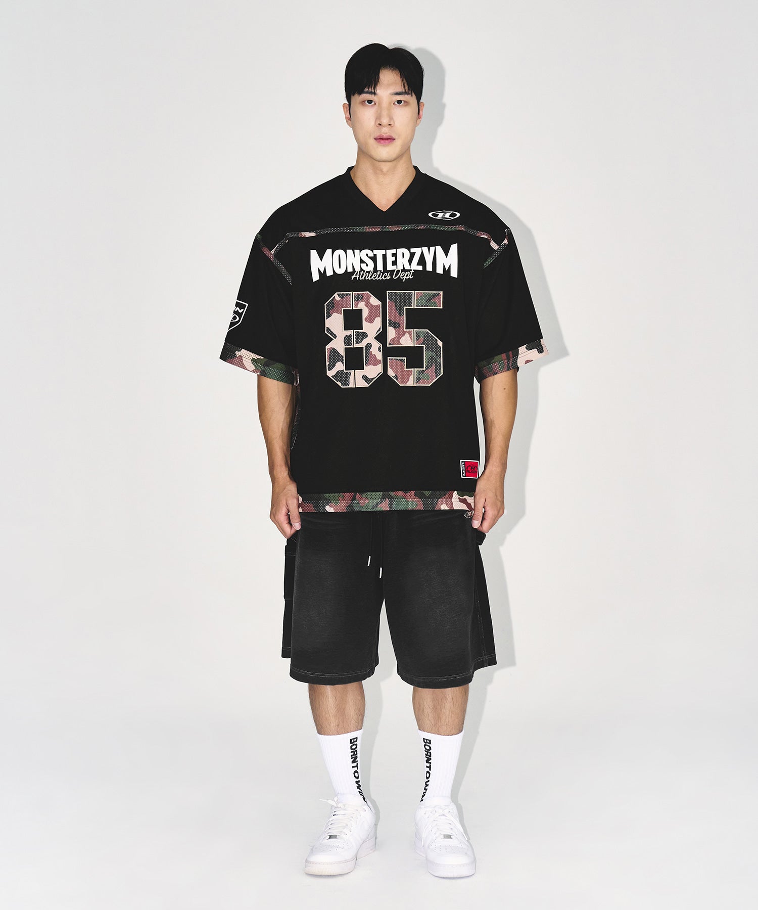 【予約販売：ご注文より1～3週間後に発送予定】MONSTERZYM 85 RUGBY JERSEY [CAMO]