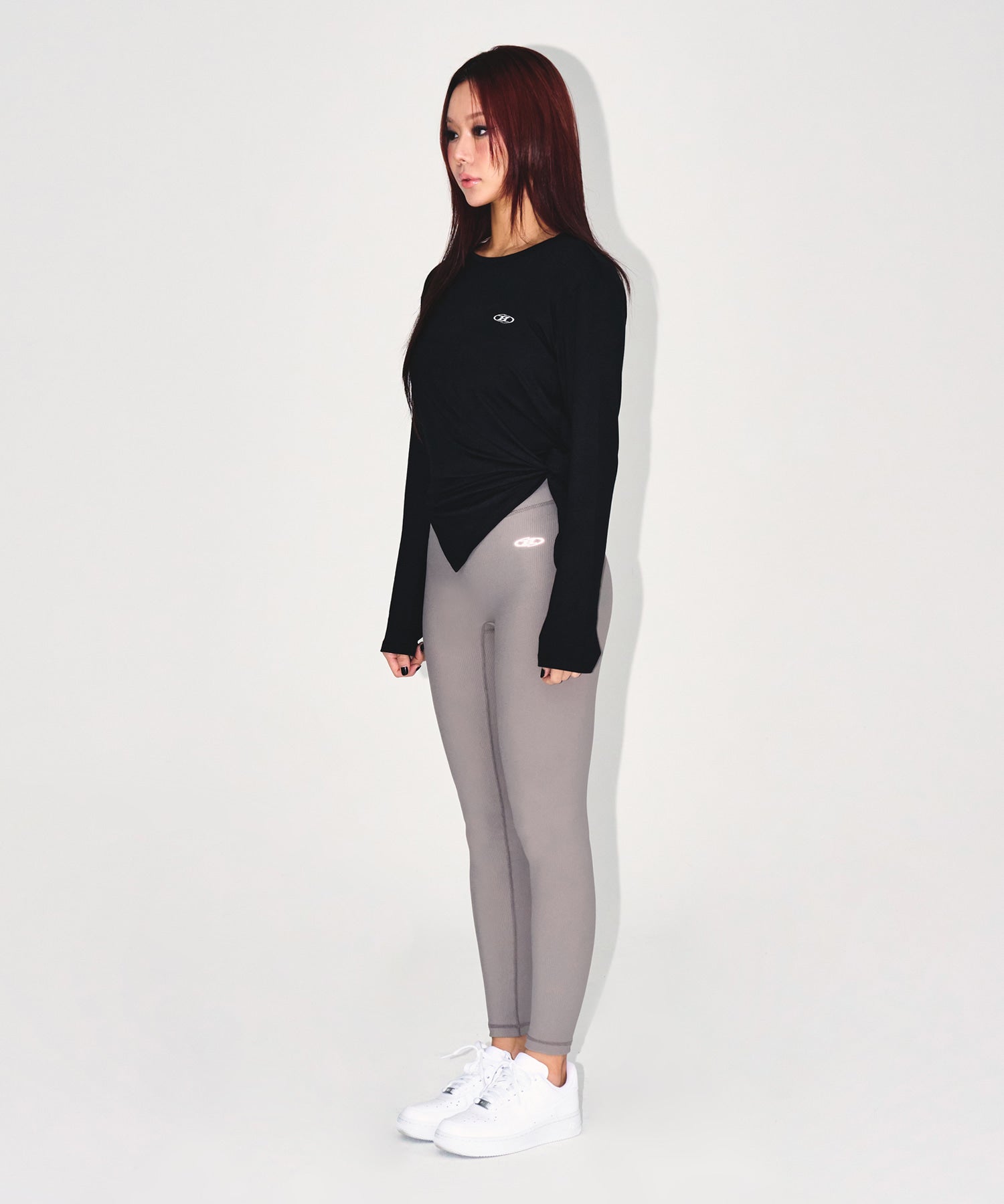 【予約販売：ご注文より1～3週間後に発送予定】W MODAL TIE LONG SLEEVE [BLACK]