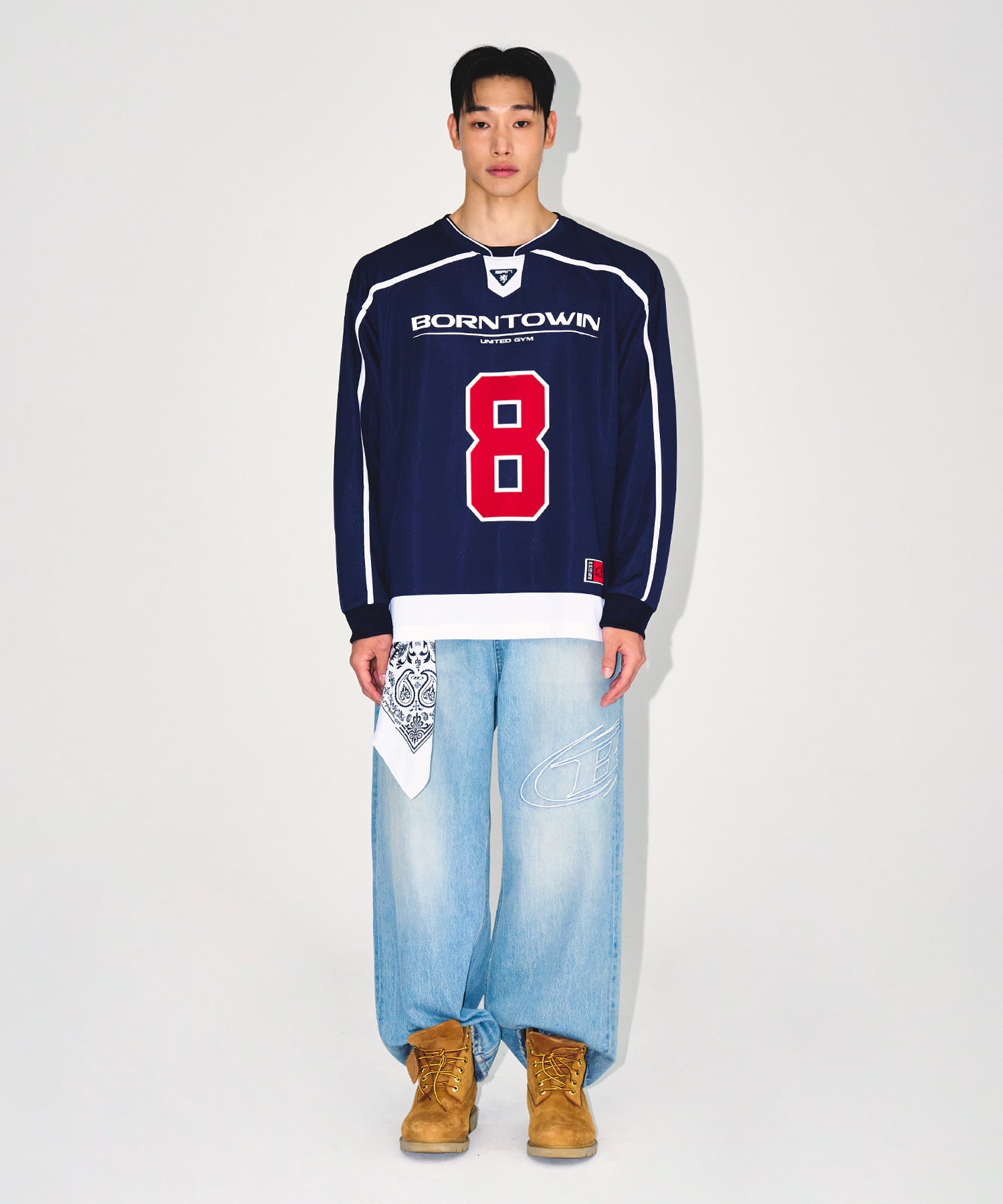 【予約販売：ご注文より1～3週間後に発送予定】LINE TAPING RUGBY LONG SLEEVE [NAVY]