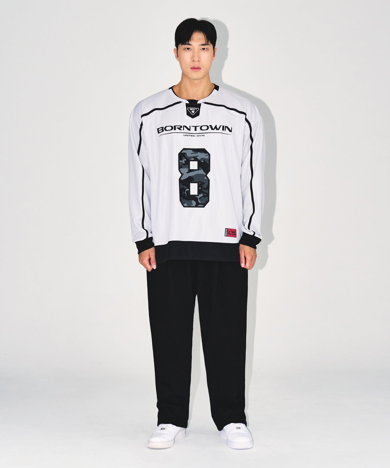 【予約販売：ご注文より1～3週間後に発送予定】LINE TAPING RUGBY LONG SLEEVE [SILVER]