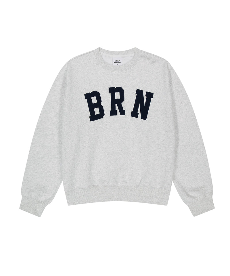 【予約販売：ご注文より1～3週間後に発送予定】W BRN RELAX FIT SWEATSHIRTS [WHITE MELANGE]