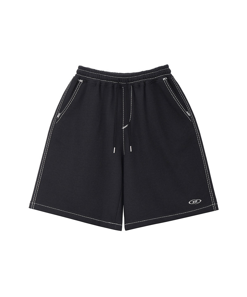 BOLD LINE SYMBOL B BERMUDA PANTS [WASHED BLACK]