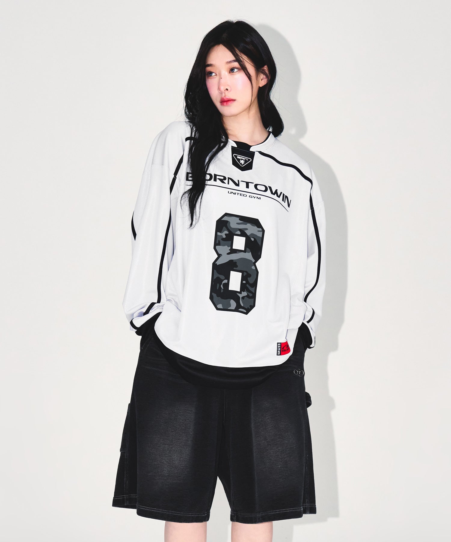 【予約販売：ご注文より1～3週間後に発送予定】LINE TAPING RUGBY LONG SLEEVE [SILVER]