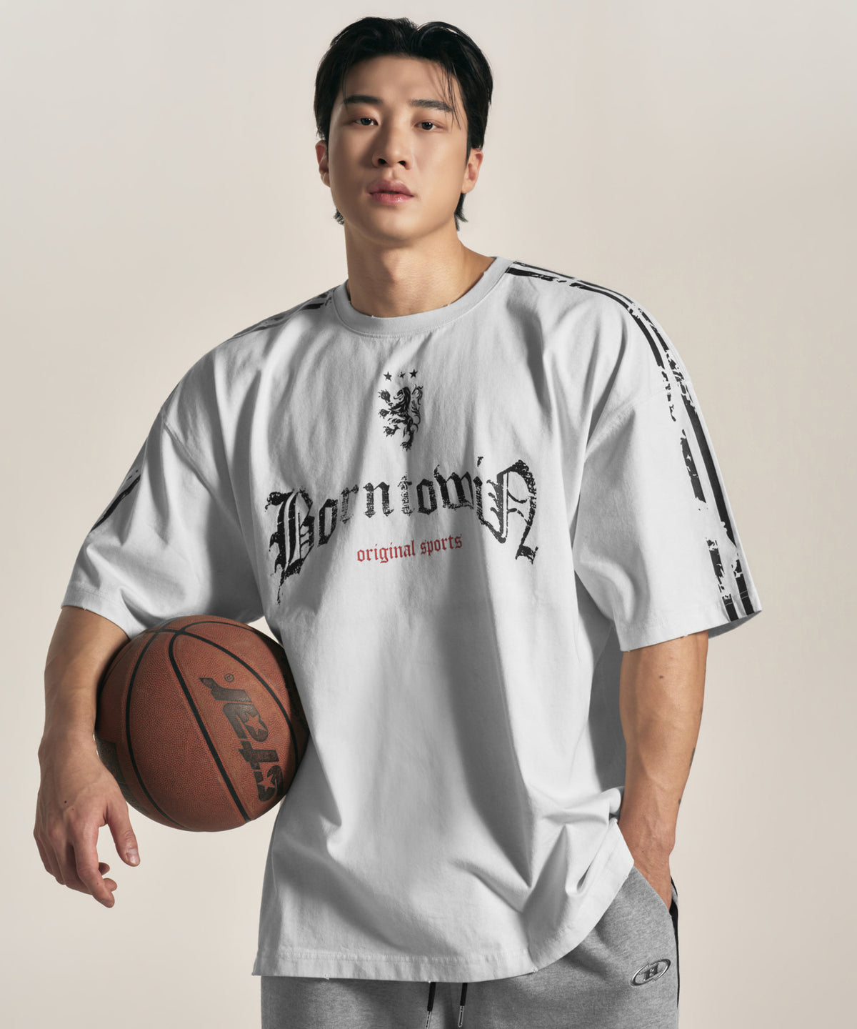 【韓国限定】CRACK LINE GARMENT DYED T-SHIRTS [OFF WHITE]
