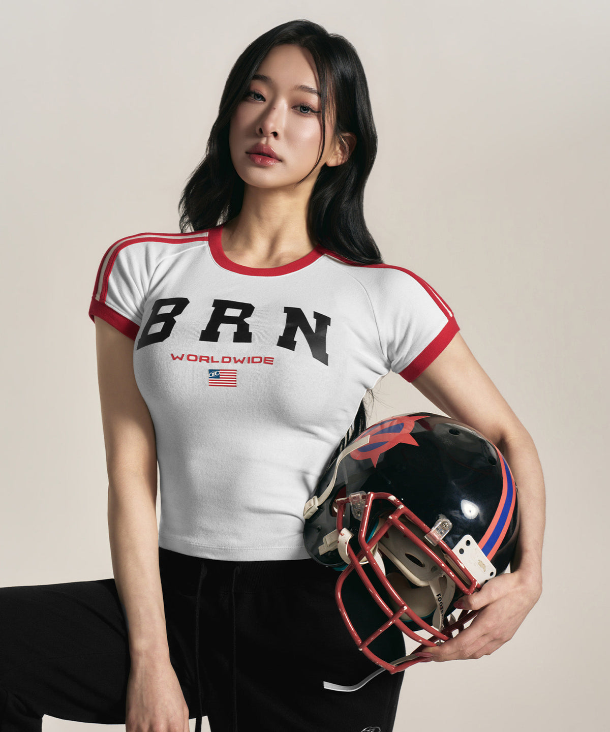 【韓国限定】W BRN FLAG T-SHIRTS [WHITE]