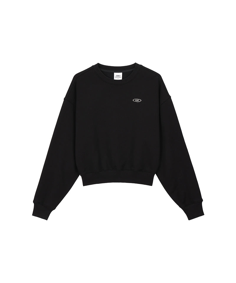 【韓国限定】W SILVER B CROP SWEATSHIRTS [BLACK]