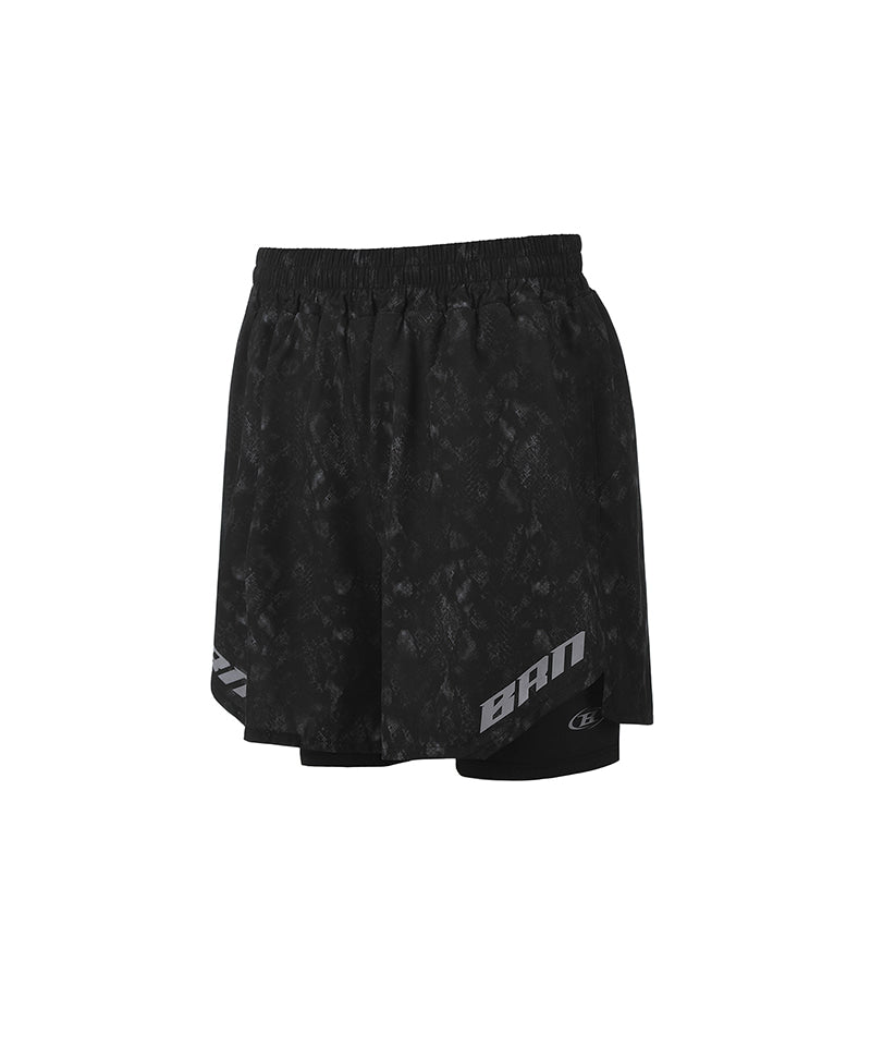 韓国限定】BRN PYTHON PATTERN 2 IN 1 SHORTS [BLACK] – BORNTOWIN