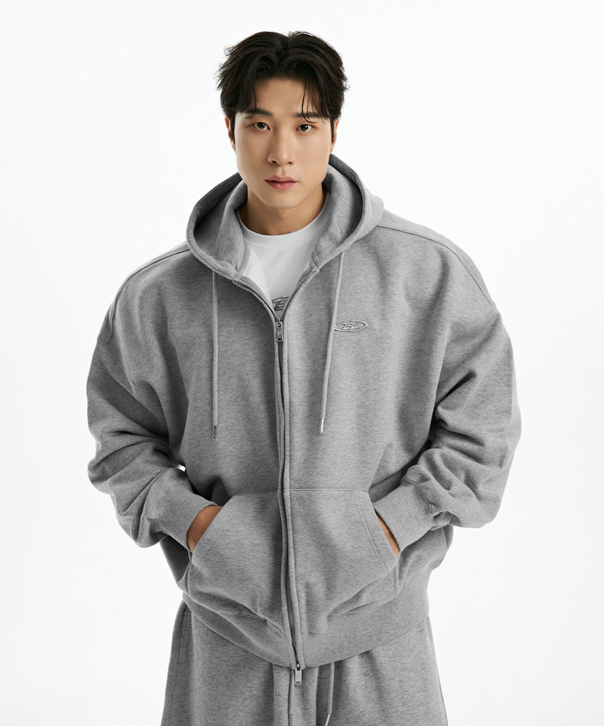 CHROME B HOODIE ZIP-UP [MELANGE GREY] – BORNTOWIN JAPAN EC-shop