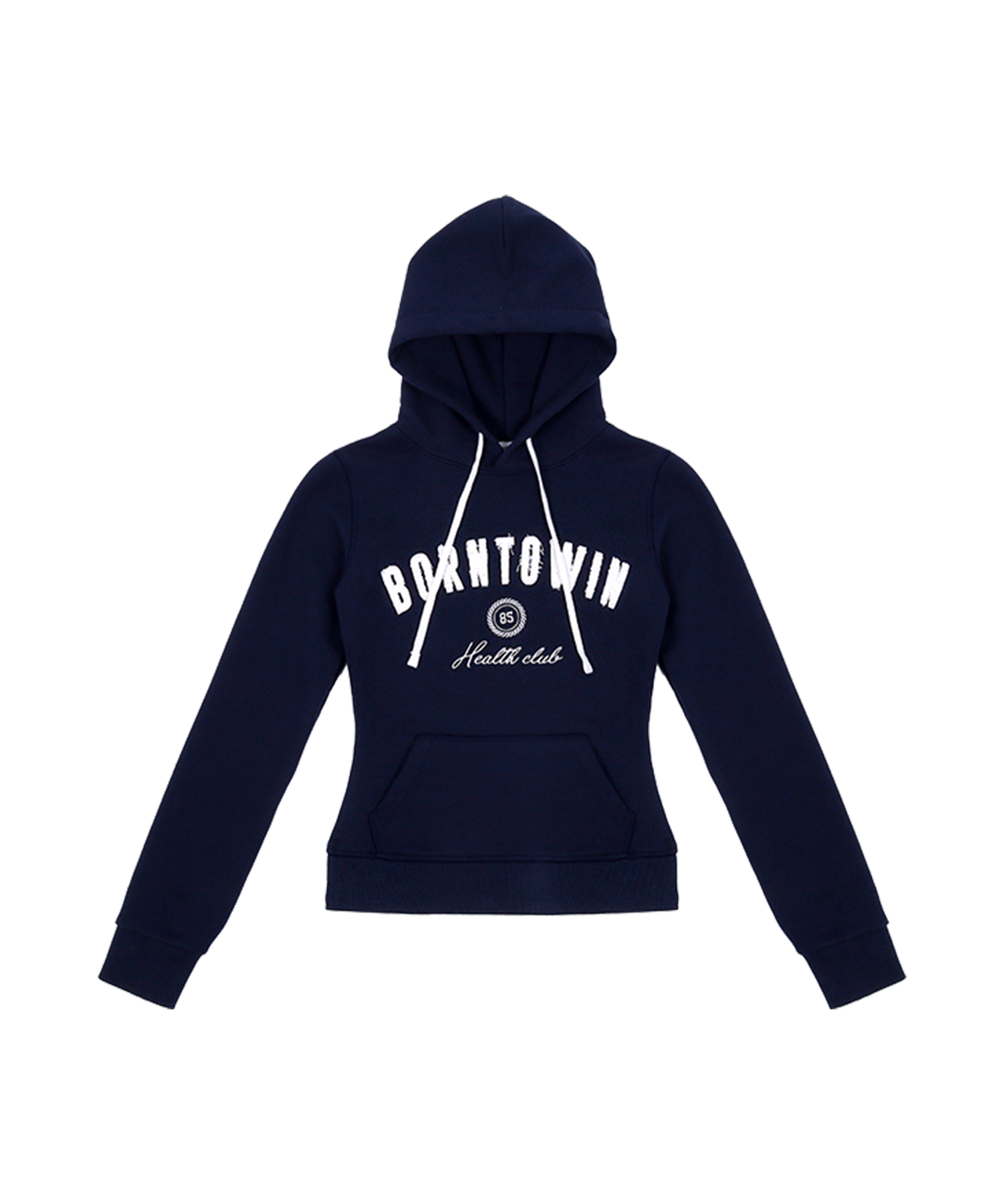 BORNTOWIN PATCH SLIM FIT HOODIE [NAVY]