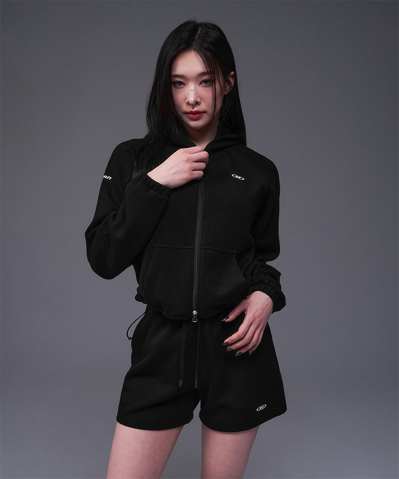 【30％OFF / POPUP展示品】W SYMBOL B TECH HOODIE ZIP-UP [BLACK]