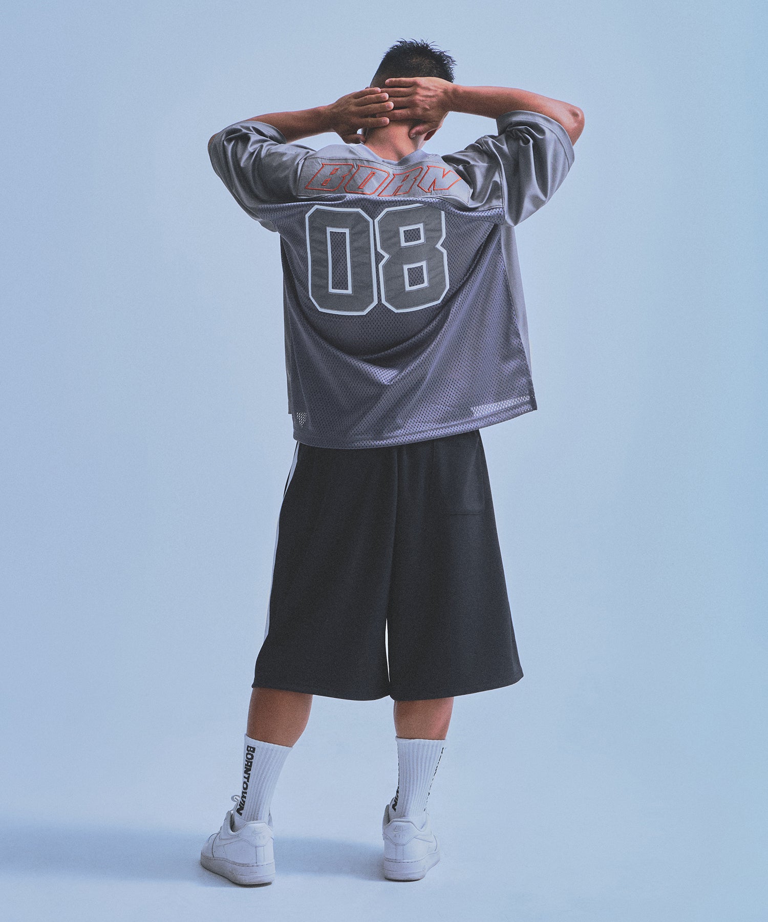 【5/9 release】SYMBOL B TRACK LINE JERSEY BERMUDA PANTS [BLACK]