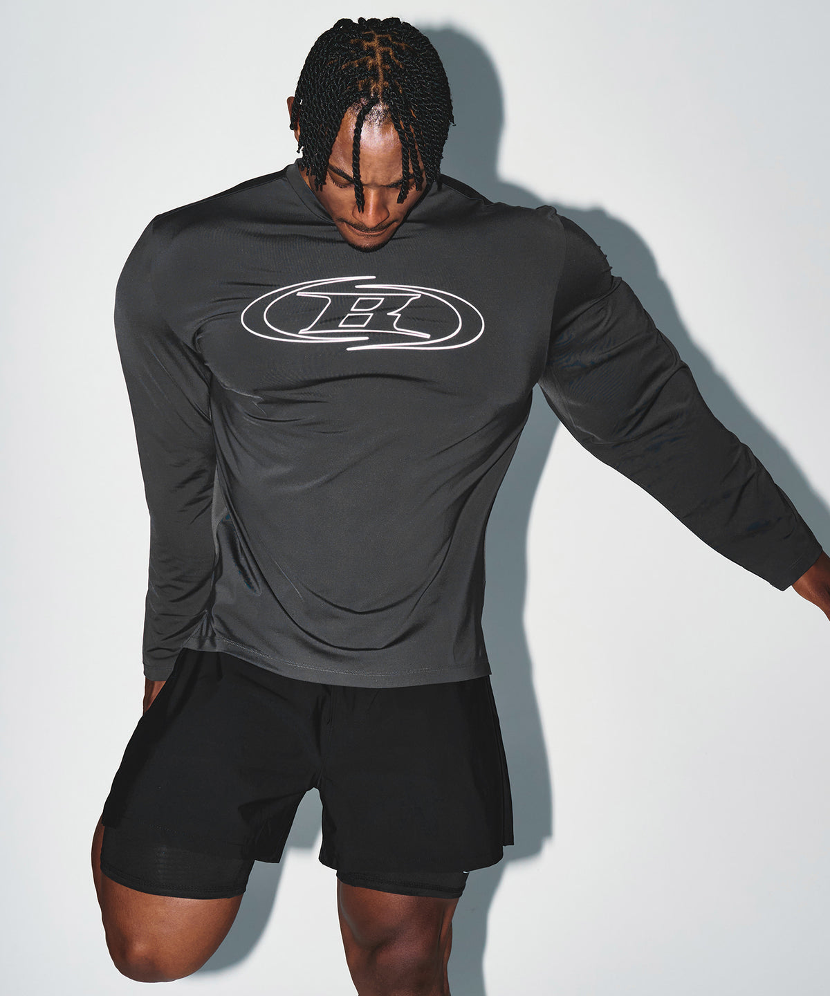 【韓国限定】STROKE B QUICK DRY LONG SLEEVE [CHARCOAL]