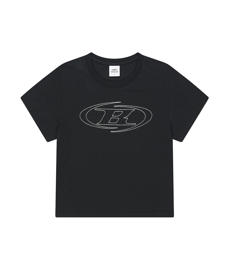 【予約販売：ご注文より1～3週間後に発送予定】W STITCH LOGO REGULAR FIT T-SHIRTS [BLACK]