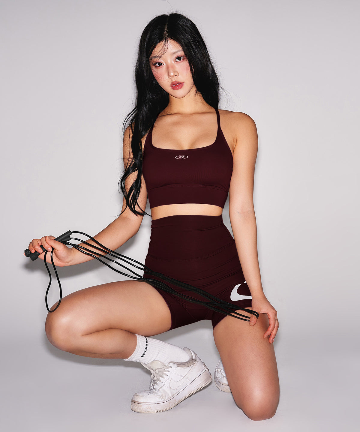 【韓国限定】W CROSS BACK BRA TOP [BURGUNDY]