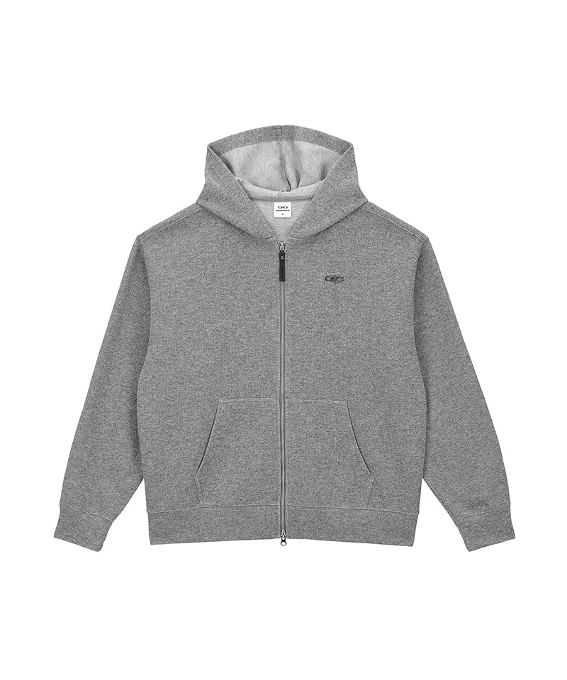 【予約販売：ご注文より1～3週間後に発送予定】KNIT LIKE HOODIE ZIP UP [MELANGE GREY]