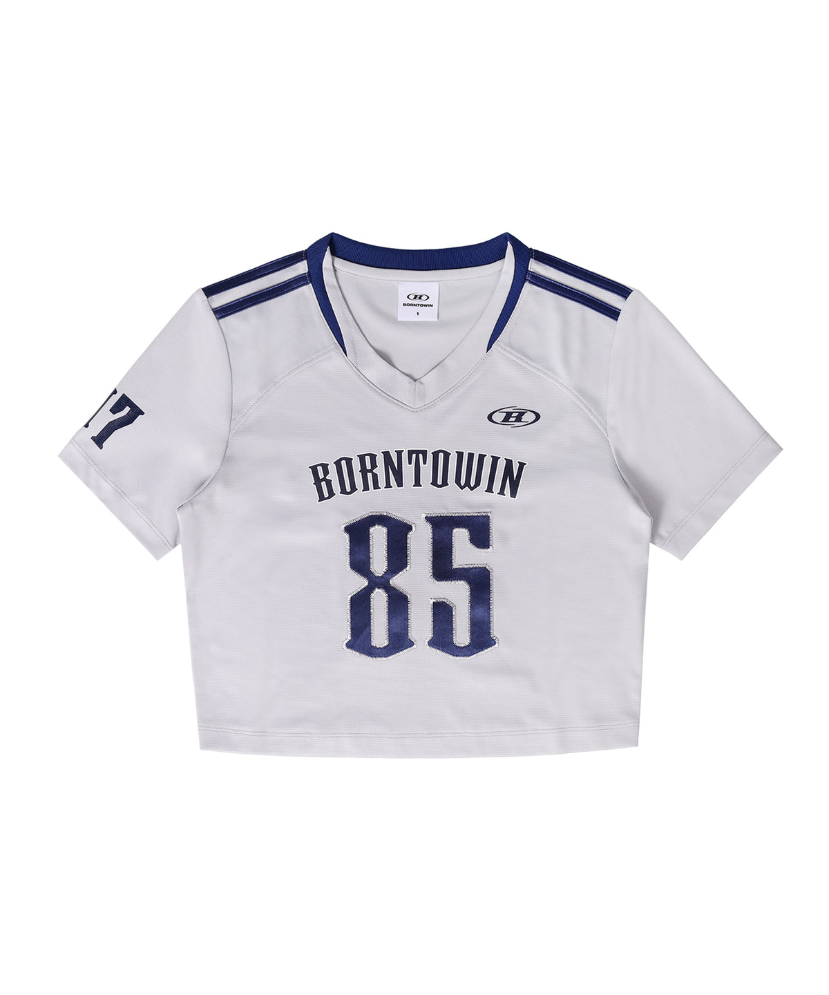 【韓国限定】W RUGBY JERSEY SEMI CROP T-SHIRTS [SILVER]