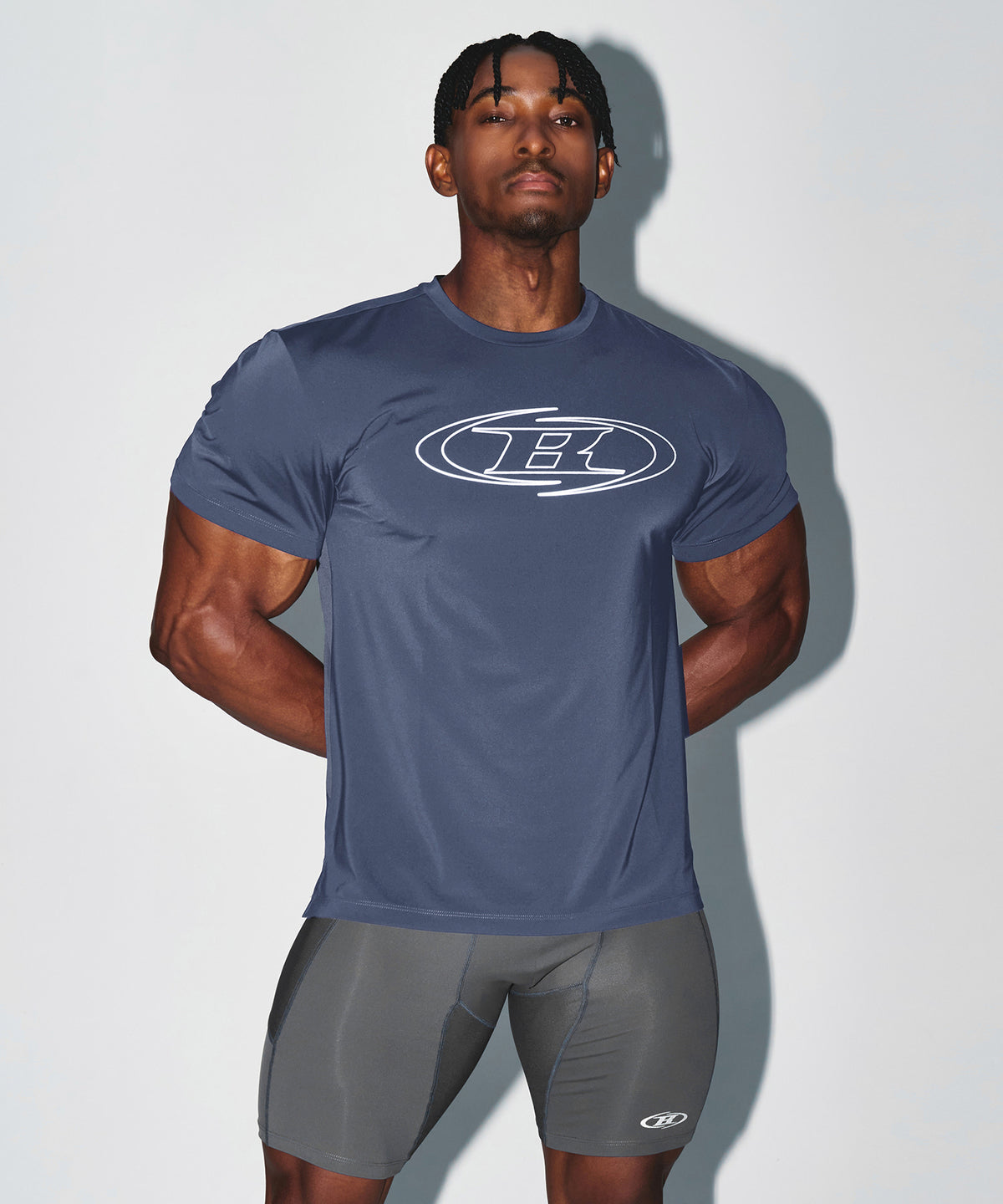 【韓国限定】STROKE B QUICK DRY T-SHIRTS [DUSTY BLUE]