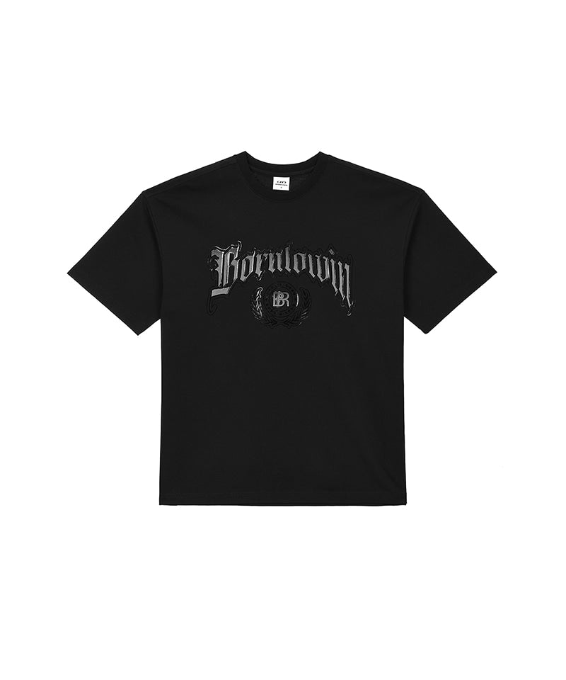 【予約販売：ご注文より1～3週間後に発送予定】EMBLEM LOGO SEMI OVER FIT T-SHIRTS [BLACK]