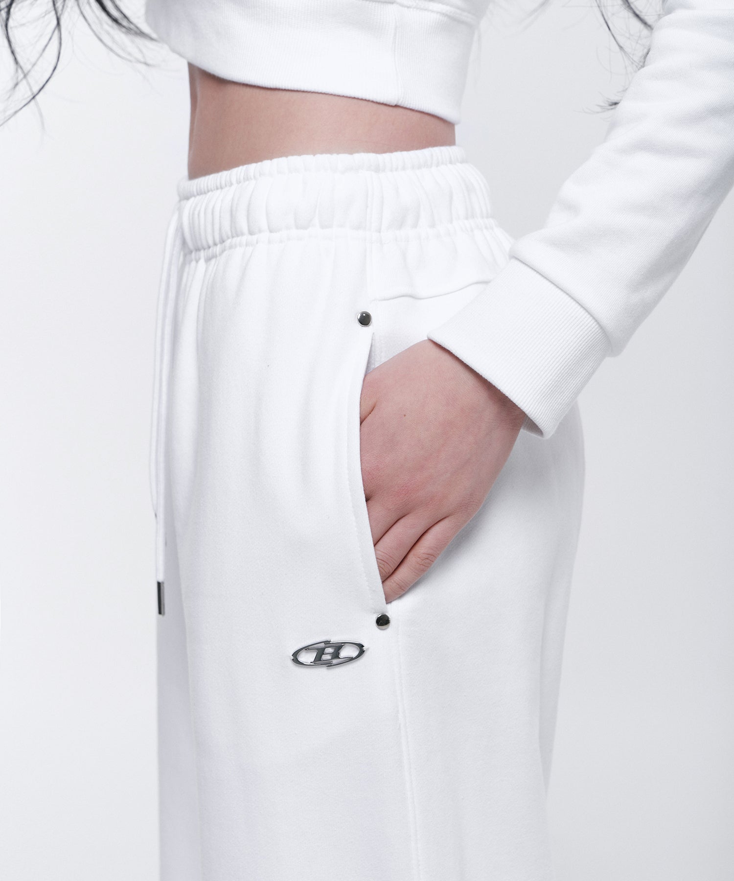 W B PENDANT COTTON SWEAT PANTS [WHITE]