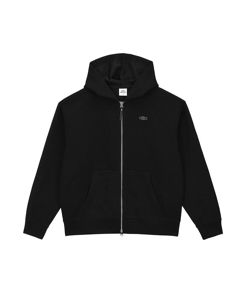 【予約販売：ご注文より1～3週間後に発送予定】KNIT LIKE HOODIE ZIP UP [BLACK]