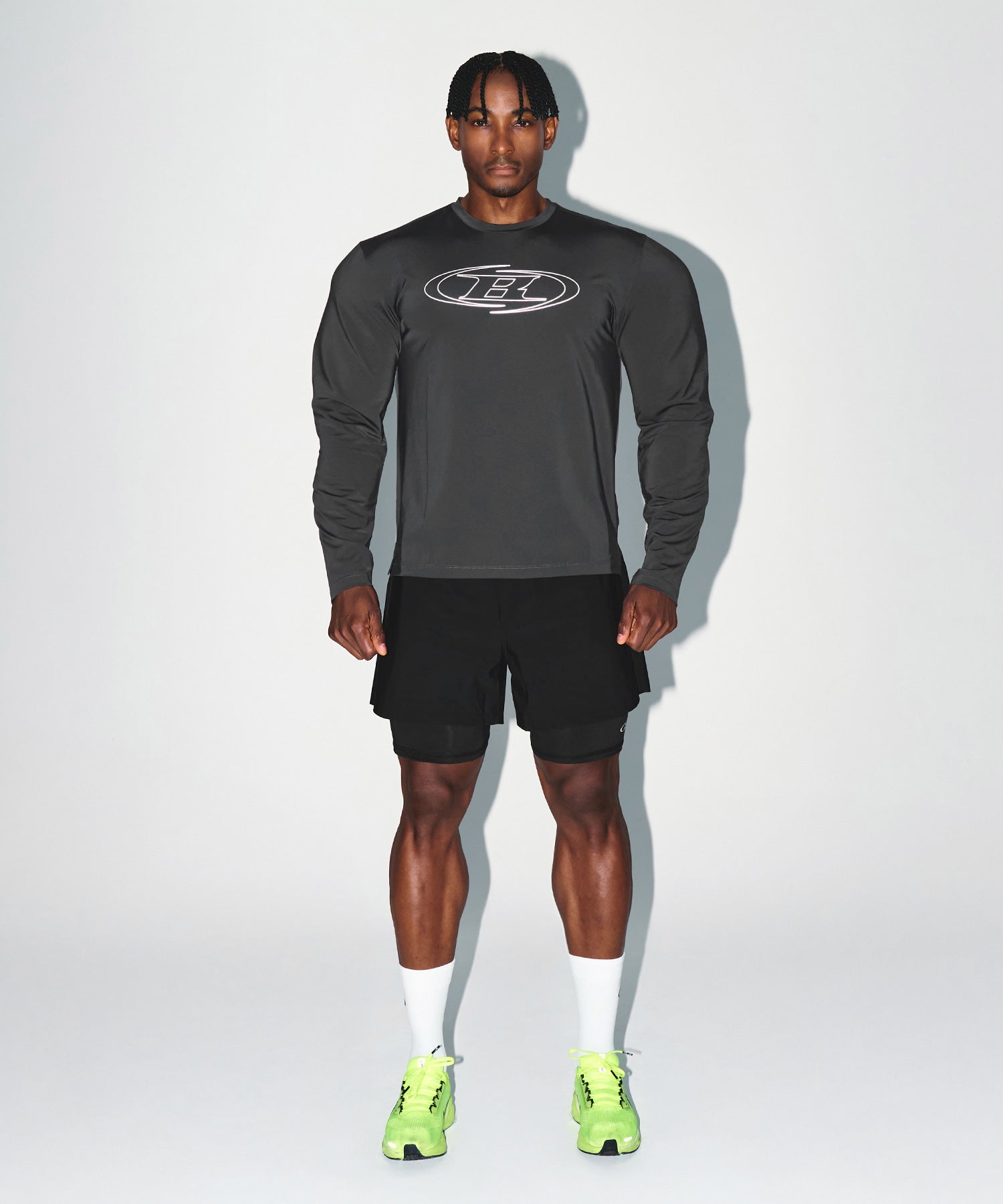 【予約販売：ご注文より1～3週間後に発送予定】STROKE B QUICK DRY LONG SLEEVE [CHARCOAL]