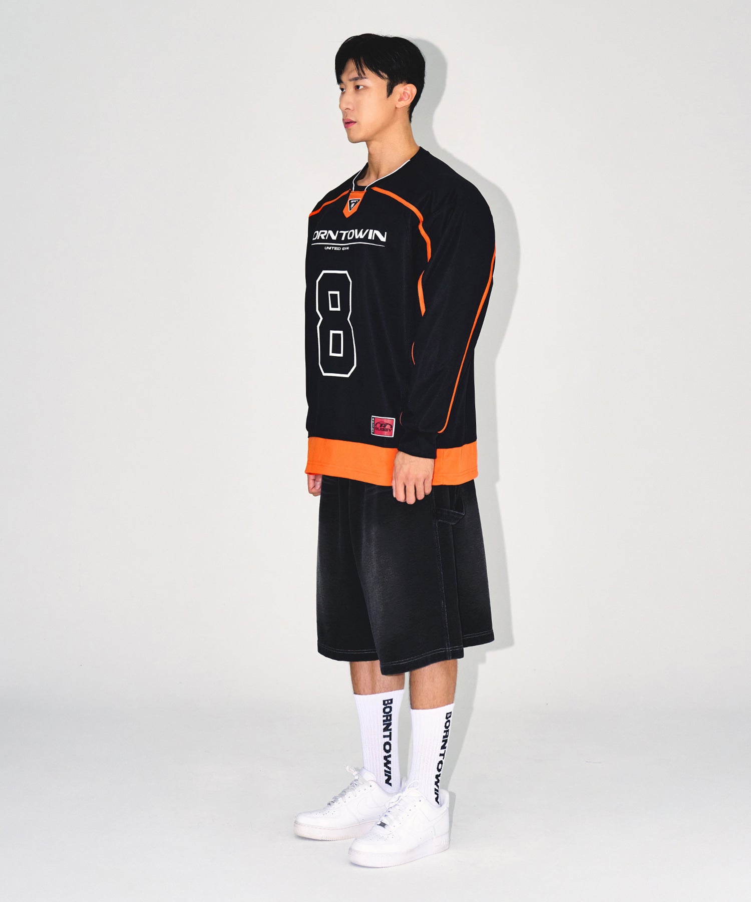 【予約販売：ご注文より1～3週間後に発送予定】LINE TAPING RUGBY LONG SLEEVE [BLACK]