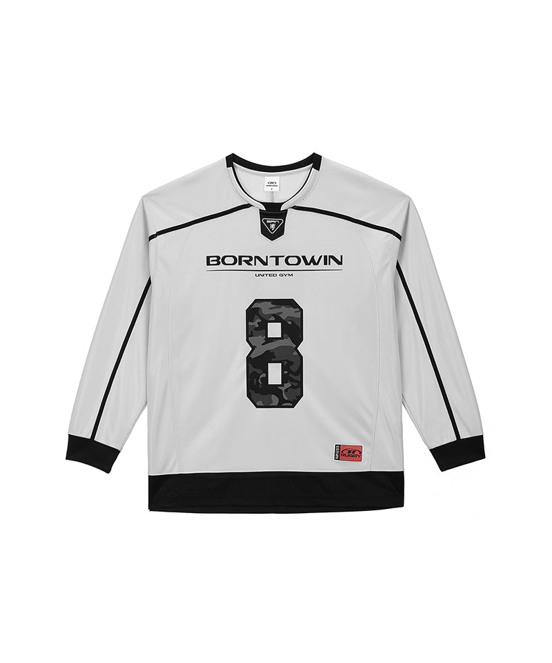【予約販売：ご注文より1～3週間後に発送予定】LINE TAPING RUGBY LONG SLEEVE [SILVER]