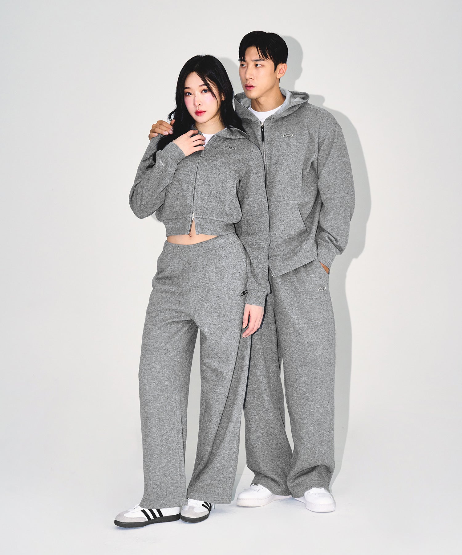 【予約販売：ご注文より1～3週間後に発送予定】KNIT LIKE WIDE PANTS [MELANGE GREY]