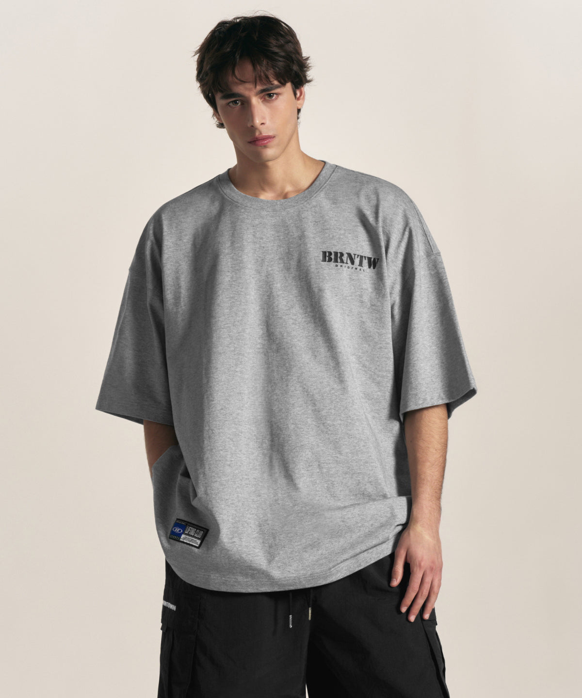 BRNTW LOGO T-SHIRTS [MELANGE GREY]
