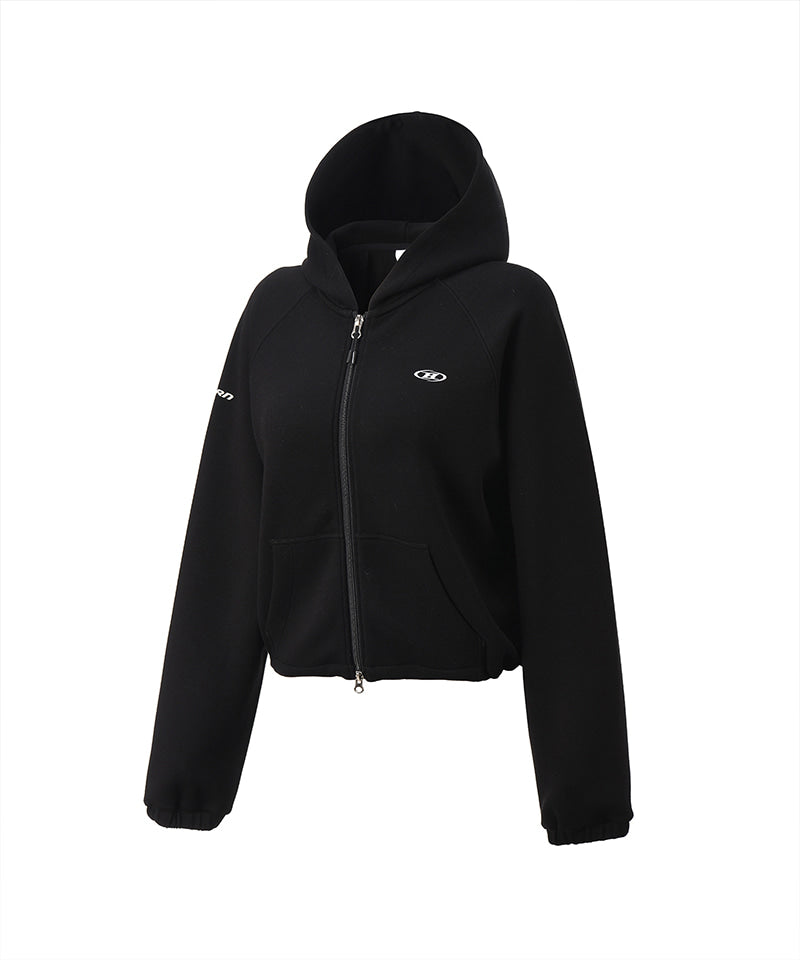 【予約販売：ご注文より1～3週間後に発送予定】W SYMBOL B TECH HOODIE ZIP-UP [BLACK]