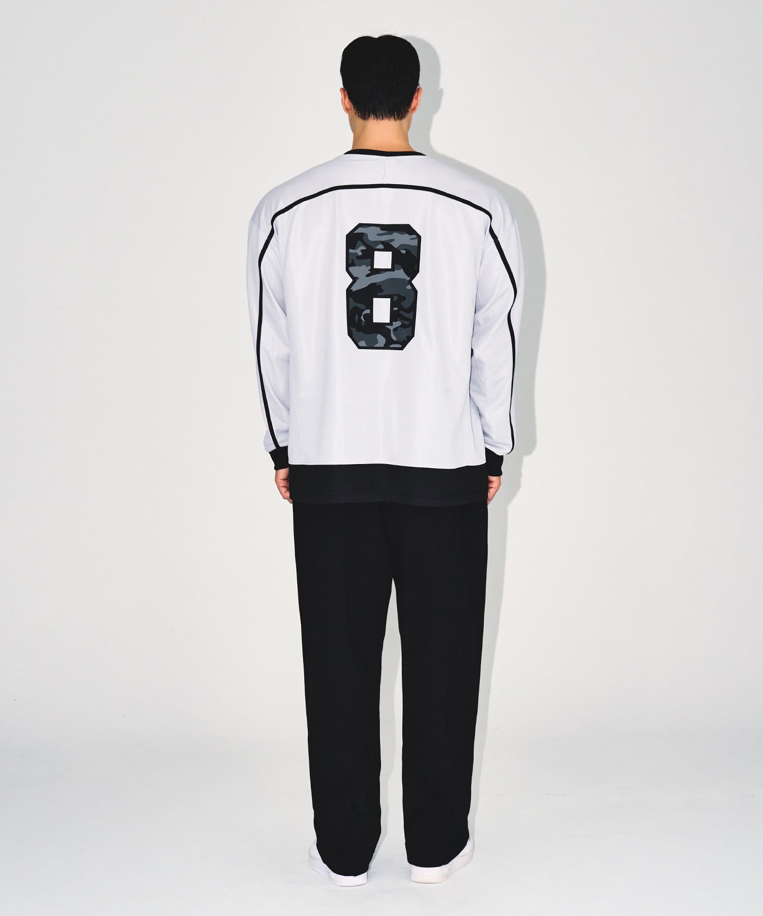 【予約販売：ご注文より1～3週間後に発送予定】LINE TAPING RUGBY LONG SLEEVE [SILVER]
