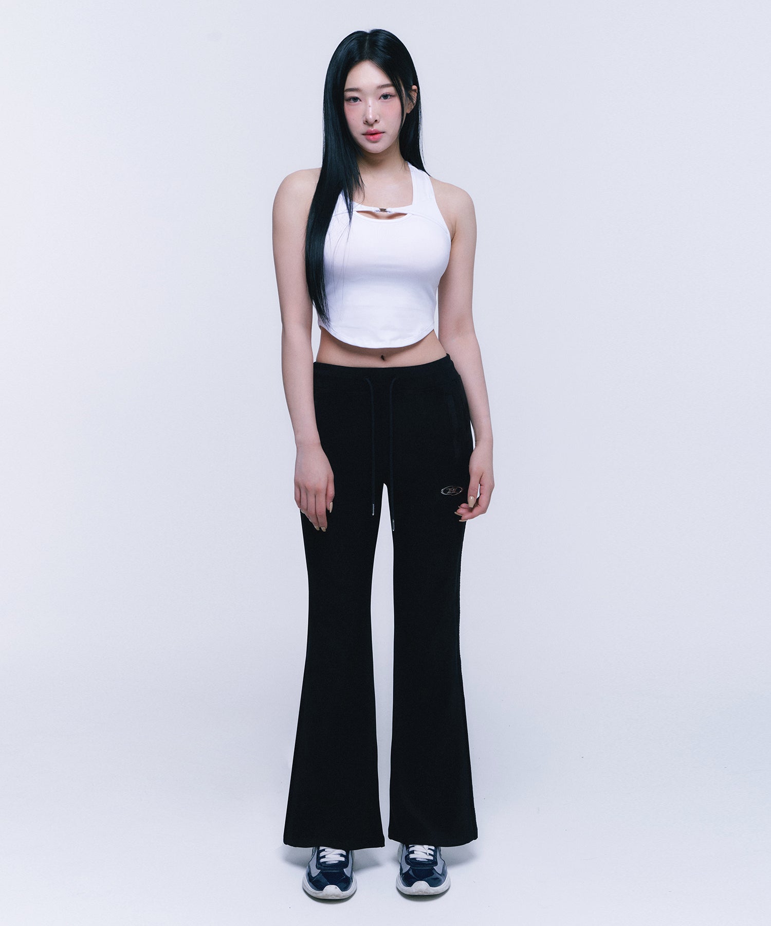 【POPUP展示品】SUEDE SILVER LINE JERSEY BOOTS CUT PANTS [BLACK]