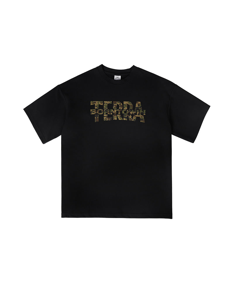 【予約販売：ご注文より1～3週間後に発送予定】BORNTOWIN X TERRA SEMI OVER FIT T-SHIRTS [BLACK]