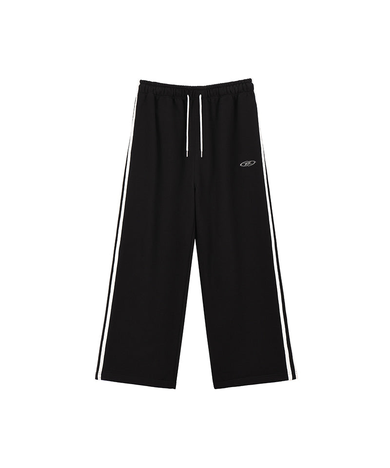 【予約販売：ご注文より1～3週間後に発送予定】CHROME B TRACK LINE SEMI WIDE PANTS [BLACK]