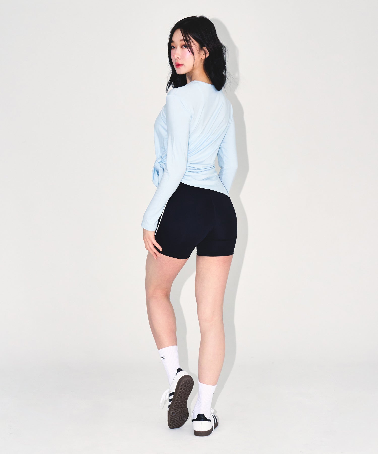 【予約販売：ご注文より1～3週間後に発送予定】W MODAL TIE LONG SLEEVE [SKY BLUE]