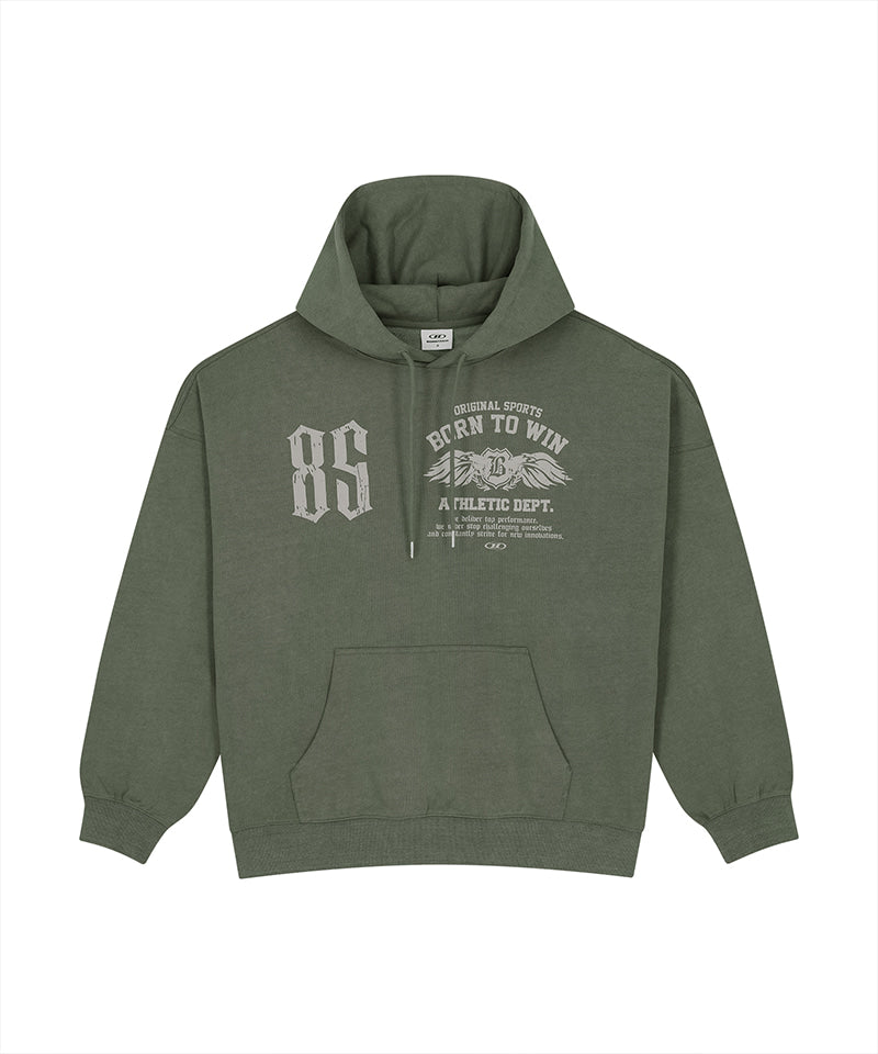 【予約販売：ご注文より1～3週間後に発送予定】85 PIGMENT SEMI OVER FIT HOODIE [KHAKI]