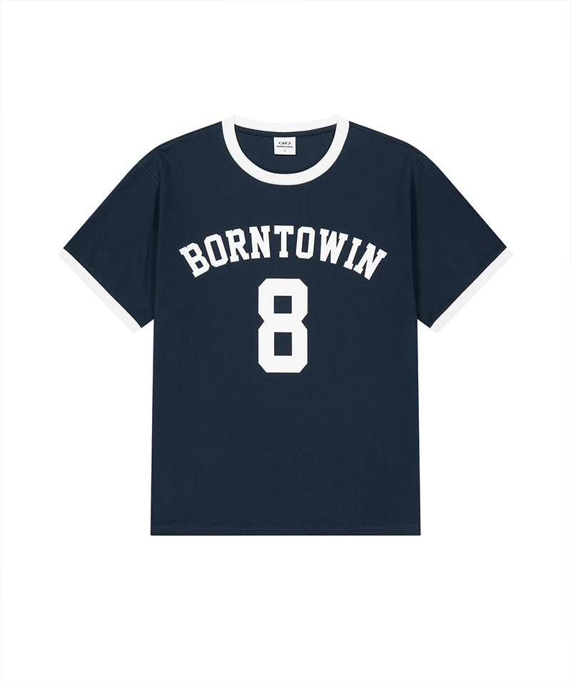 NUMBER RINGER REGULAR FIT T-SHIRTS [NAVY]