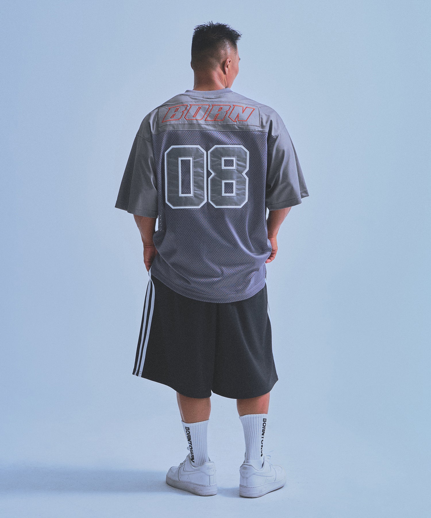 【5/9 release】SYMBOL B TRACK LINE JERSEY BERMUDA PANTS [BLACK]