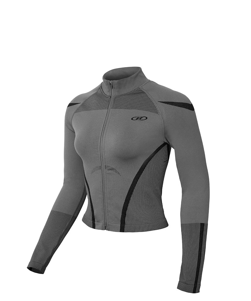 【予約販売：ご注文より1～3週間後に発送予定】W SYMBOL B ECLIPSE SEAMLESS FULL ZIP-UP JACKET [CHARCOAL]