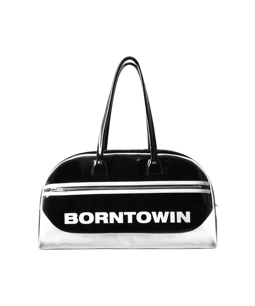 BORNTOWIN ブラック ボストンバッグ 予約販売：ご注文より1～3週間後に発送予定】BORNTOWIN ENAMEL