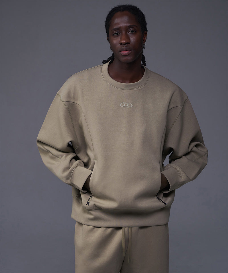 【韓国限定】SYMBOL B TECH CREWNECK [BEIGE]